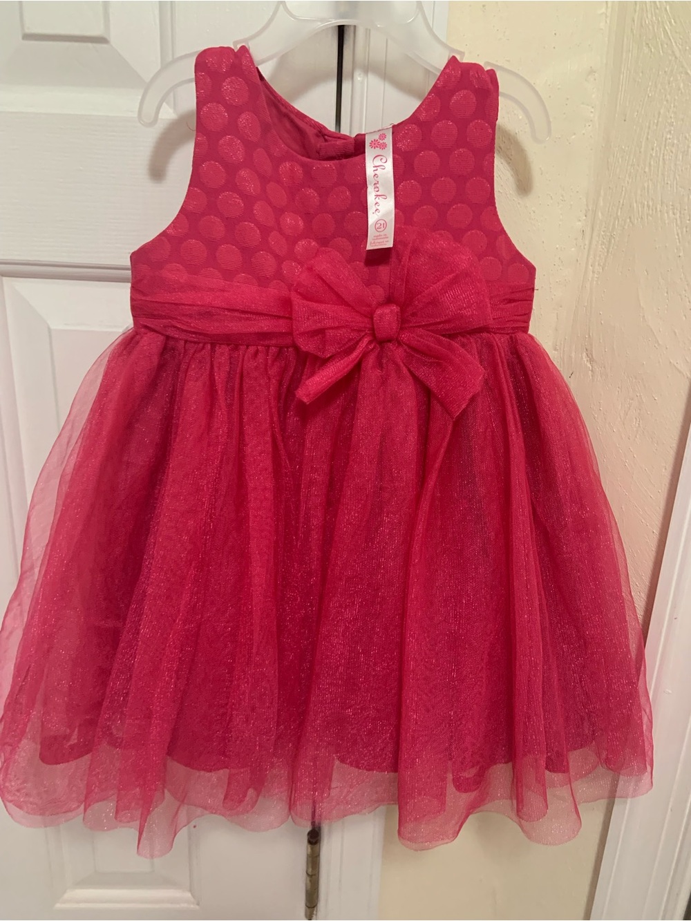 Cherokee Hot Pink Tulle Bow Party Dress
